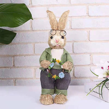Simulering Bunny Straw Rabbit Ornaments Foam Multicolor Decoration Home Artificial Party leverer rekvisitter påske