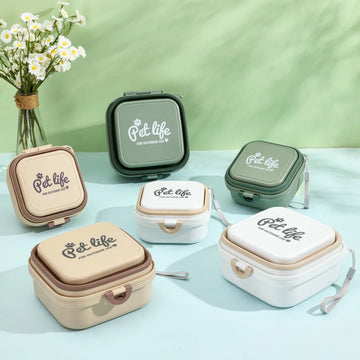Zahuštěné skládací mazlíčkové misky Outdoor Pet Double Bowls Table nádobí Travel psí podavače misky