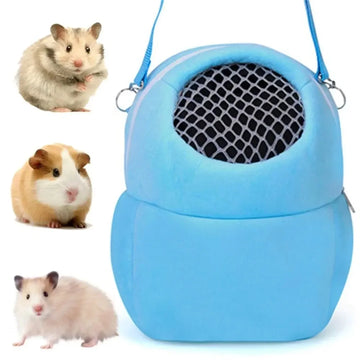 Hamster Travel Carrier Bag Chinchilla Guinea Pig Bunny Breathable Carrier Cage Warm Soft Travel Walking Small Animal Carrier