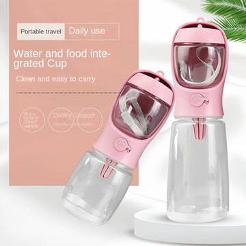 2 In1 Přenosná láhev pro psí kočka s úložným nádobou na jídlo a vodu pro štěňata pro domácí mazlíčky Dogs Feeder Bowl Outdoor Travel