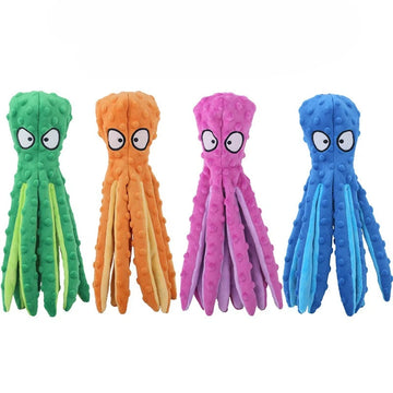 Pet Plush Toy Octopus Dog Interactive Toy Indestructible Bite Resistent Sound Puppy Squeaky Octopu Dogs Rattle For Toys Supplies