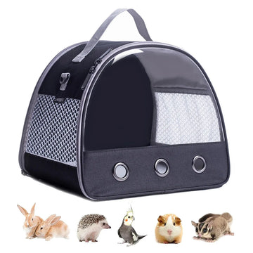 Guinea Pig Travel Carrier Cage, Small Animals Carrier for Hamster Bearded Dragon Birds Outdoor Vet Travel Portable Clear View