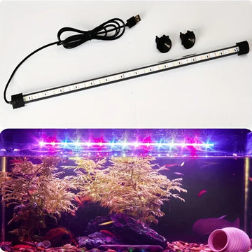 Monivärinen 17-47 cm akvaario LED-valaistus upotettavissa oleva mieliala-lamppu USB Vedenpitävä kalasäiliö Koristeellinen kasvi kasvaa kevyitä lisävarusteita