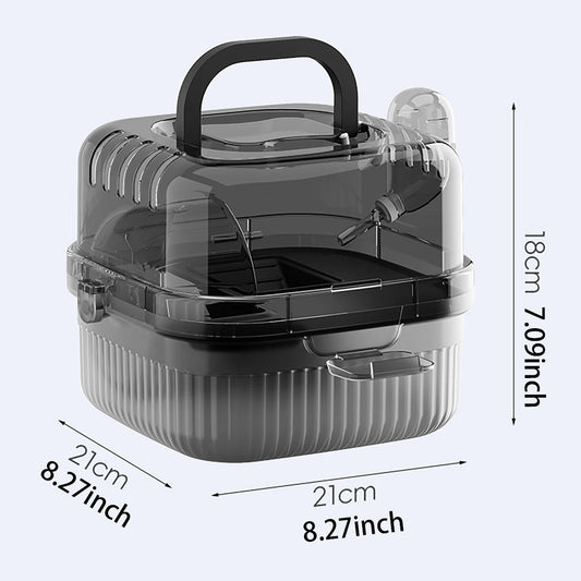 Hamster υπαίθρια μεταφορέα Cage Portable Hamster Cage με καθαρό μεγάλο κάλυμμα flip για το Hamster Bird που μεταφέρει κατοικίδια ζώα προμήθειες