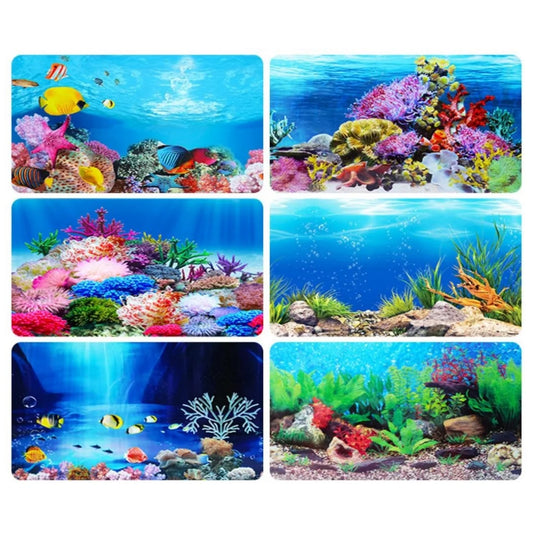 Tausta Aquarium 3D-tarrajulkaisun sisustus Kalasäiliön valtameren kasvit Kaksipuoliset maisema akvaariokoristevarusteet