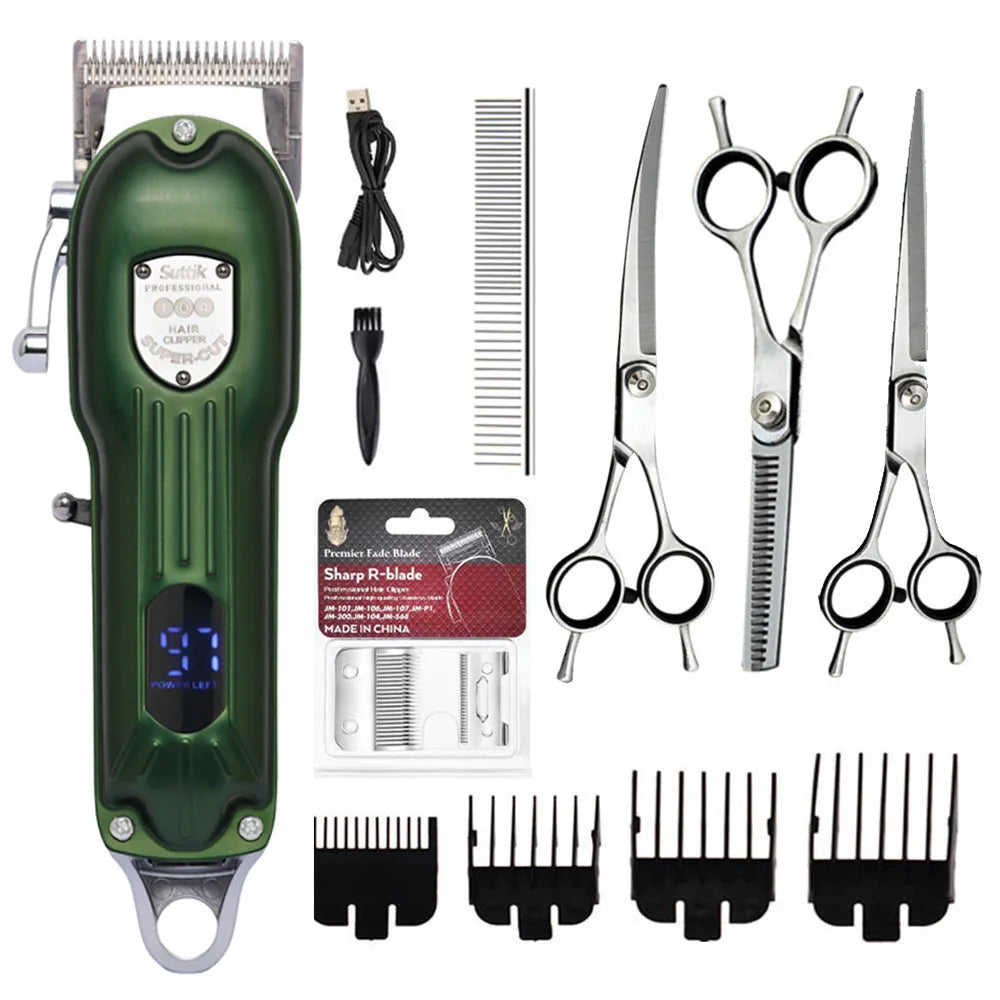 Professional Dog Hair Clipper Kaikki metalli ladattava lemmikkieläinten trimma
