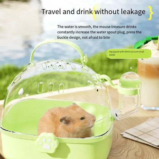 Hamster υπαίθρια μεταφορέα Cage Portable Hamster Cage με καθαρό μεγάλο κάλυμμα flip για το Hamster Bird που μεταφέρει κατοικίδια ζώα προμήθειες