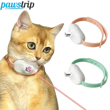LED Laser Cat Teasing Toy USB Oppladbar katt leketøy Justerbar magisk kattekrage kattunge spiller leketøy katttilbehør