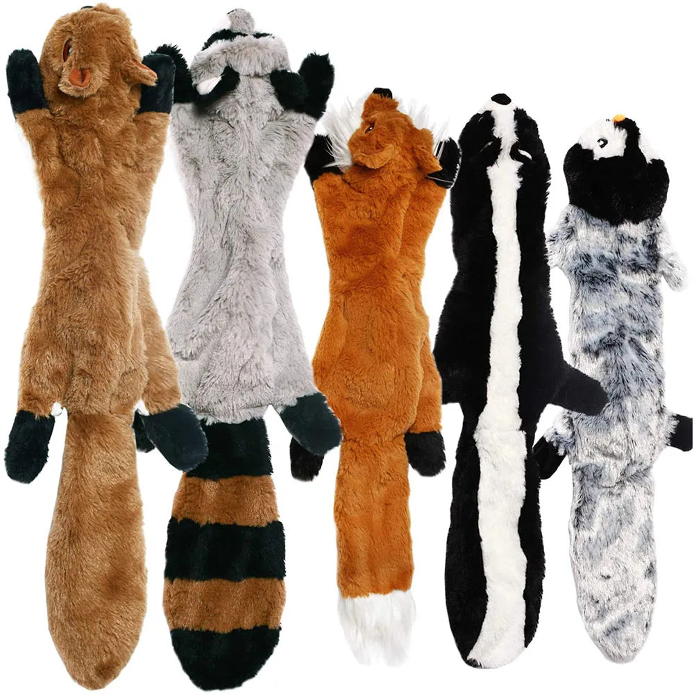 Animal simulado engraçado sem recheio de cachorro brinquedo com squeakers duráveis ​​penturezos de cachorro de cachorro squet