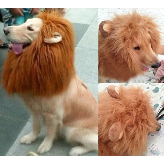 Funny Pet Hat Lion Mane for Dogs Cat Cosplay Dress up Puppy Lion Wig Costume Party Decoration Halloween Christmas Pet Supplies