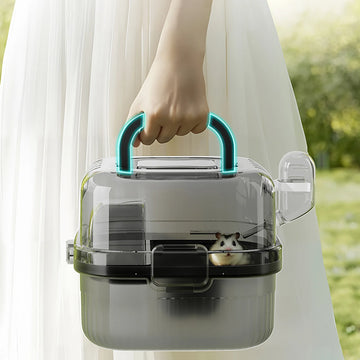 Hamster υπαίθρια μεταφορέα Cage Portable Hamster Cage με καθαρό μεγάλο κάλυμμα flip για το Hamster Bird που μεταφέρει κατοικίδια ζώα προμήθειες