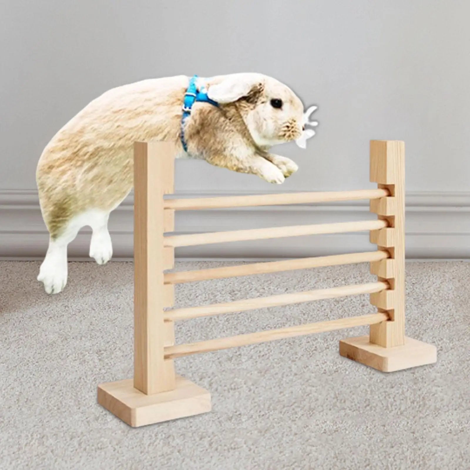 Κουνέλι Jump Bar Sturdy Interactive Training Games Ξύλο παιχνίδι κουνελιού Άσκηση εμπόδιο για το λαγουδάκι