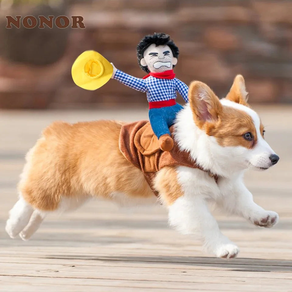 Ei -or Halloween -juhlakoiravaatteet Hauska cowboy pukeutuu takki takki ranskalainen bulldog chihuahua puku pienille suurille koirille