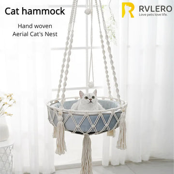 Νέο κατοικίδιο ζώο Hammock Cat Swing Χέρι υφαντό βαμβακερό σχοινί γάτες κρέμονται καλά