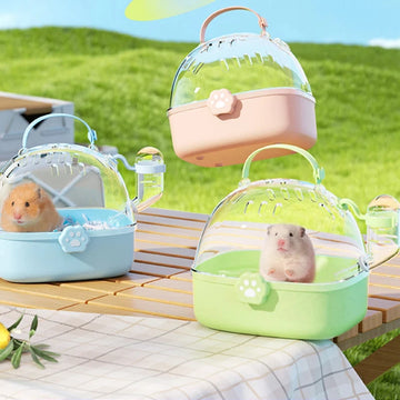 Hamster υπαίθρια μεταφορέα Cage Portable Hamster Cage με καθαρό μεγάλο κάλυμμα flip για το Hamster Bird που μεταφέρει κατοικίδια ζώα προμήθειες
